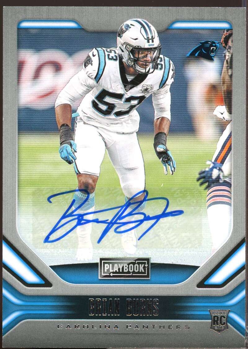 Brian Burns Card 2019 Panini Playbook Rookie Signatures Autograph #141  Image 1