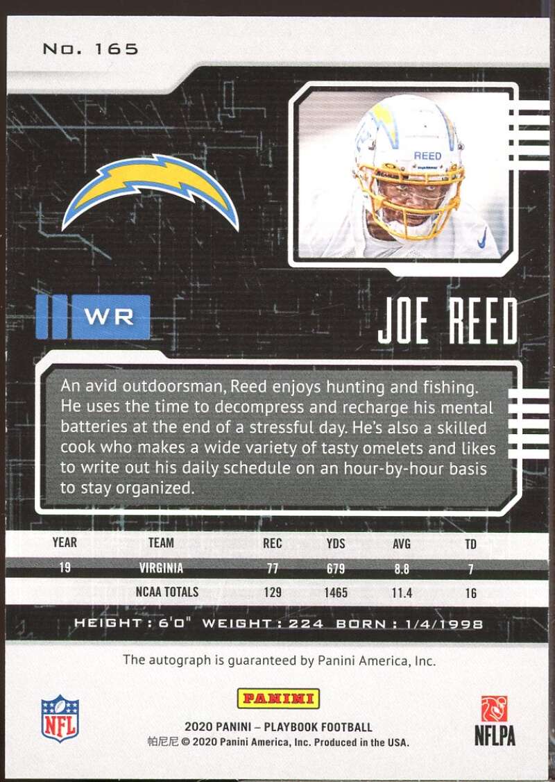 Joe Reed /75 Card 2020 Panini Playbook Rookies Signatures Autograph Gold #165  Image 2