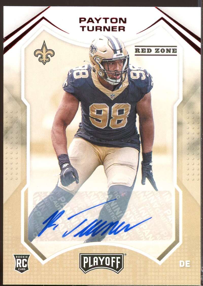 Payton Turner Card 2021 Playoff Rookies Autographs Red Zone #252  Image 1