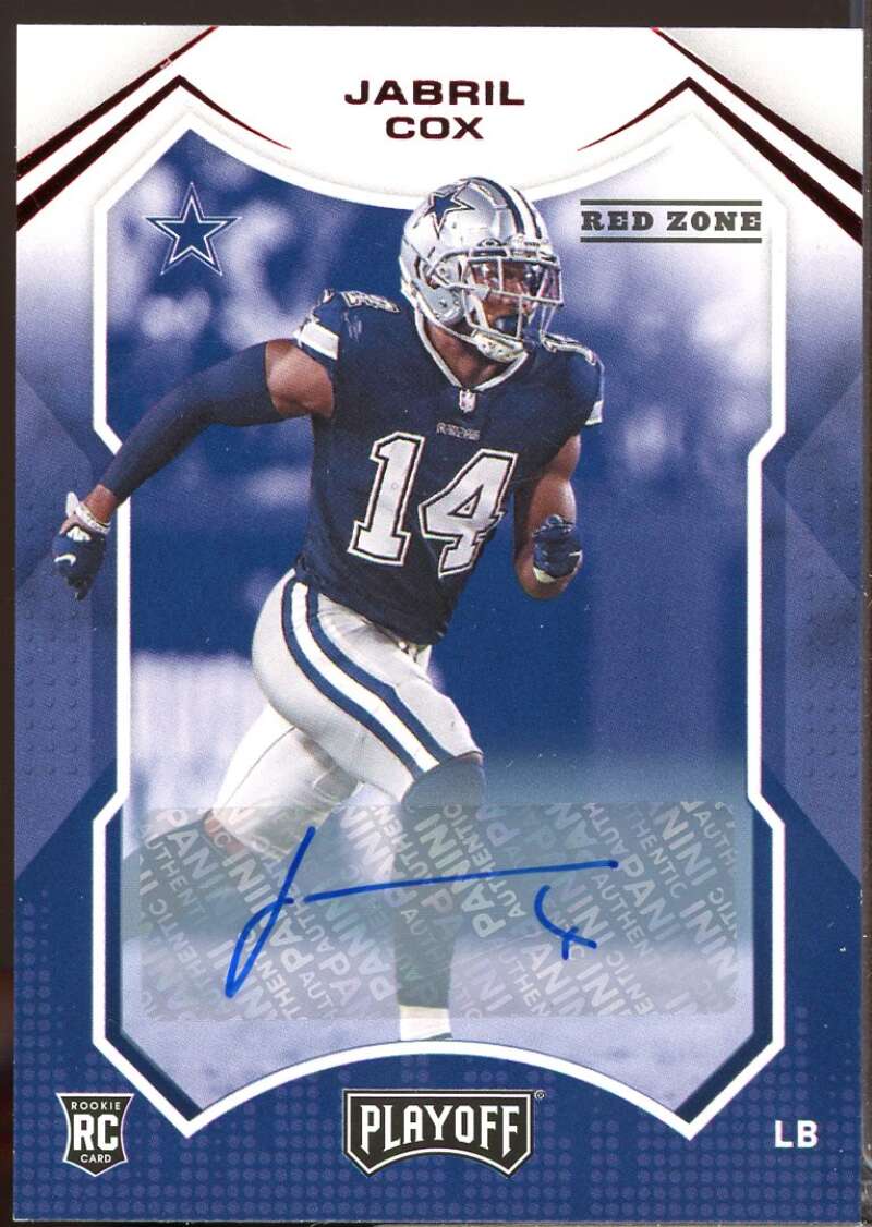 Jabril Cox Card 2021 Playoff Rookies Autographs Red Zone #284  Image 1