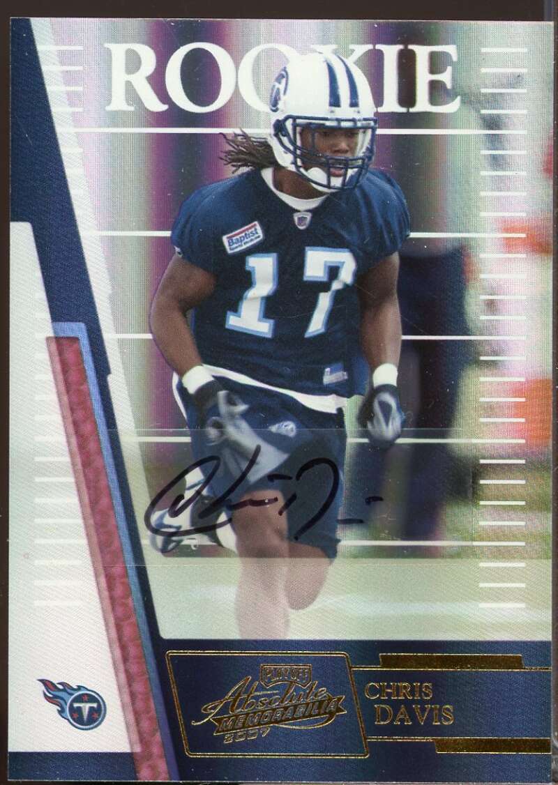 Chris Davis RC Card 2007 Absolute Memorabilia Rookie Autograph #210  Image 1