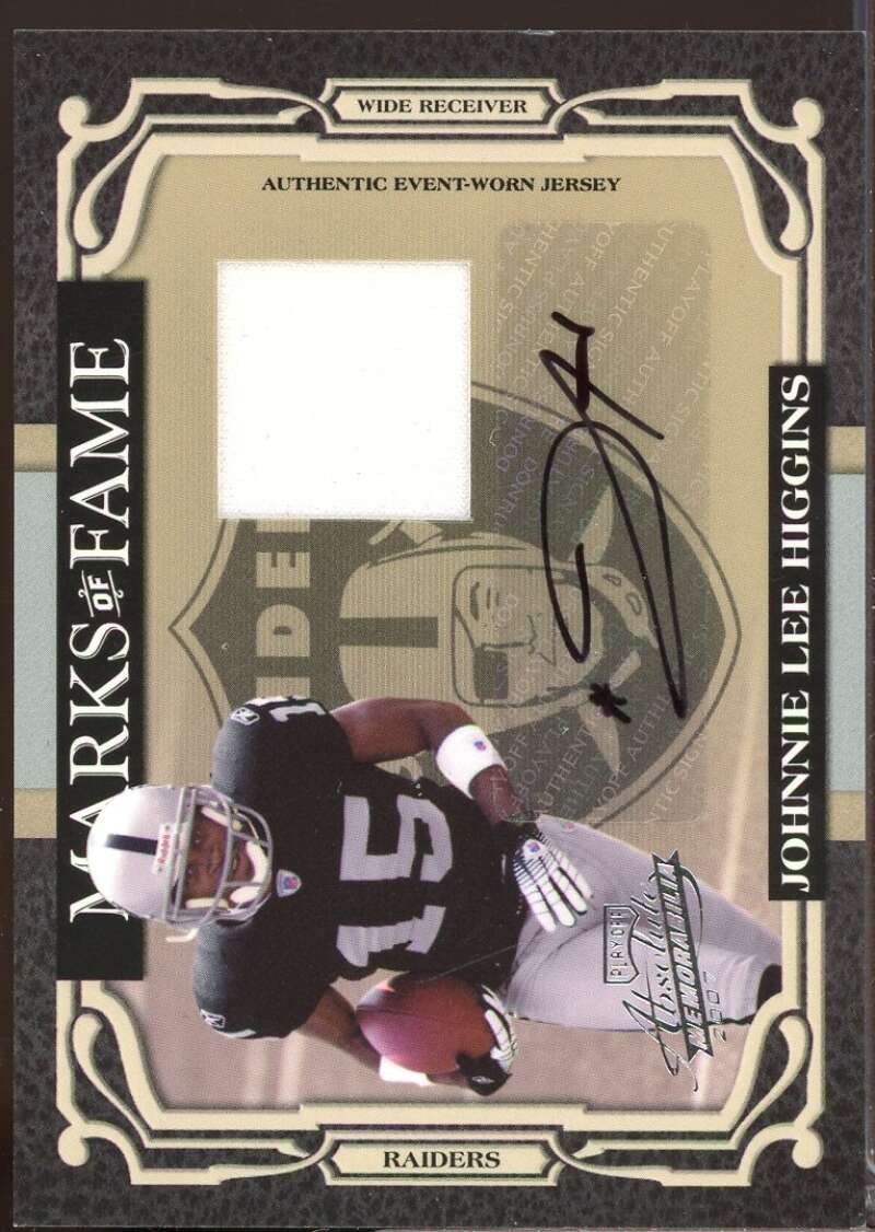 Johnnie Lee Higgins 2007 Absolute Memorabilia Marks of Fame Jersey Auto #49  Image 1