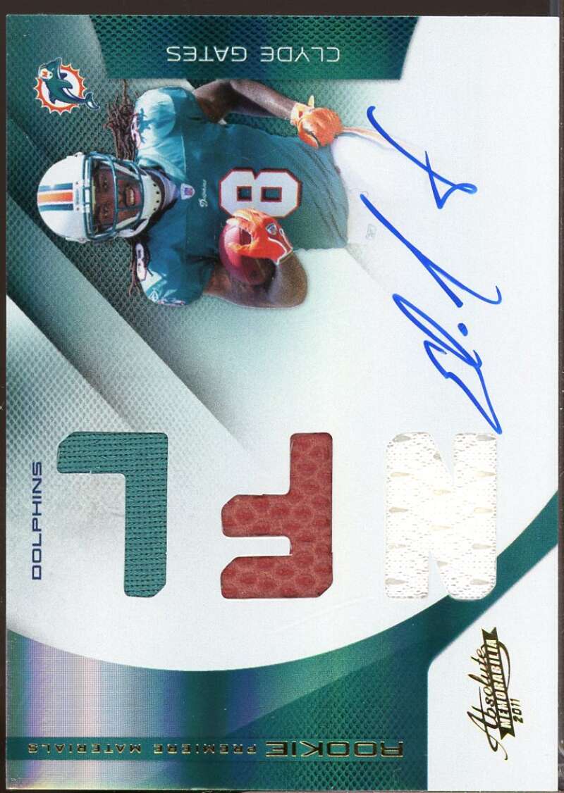 Clyde Gates /299 RC Card 2011 Absolute Memorabilia Rookie Patch Autograph #229  Image 1