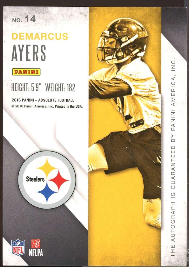 Demarcus Ayers Card 2016 Absolute Rook Ink Rookie Autograph Gold #14  Image 2