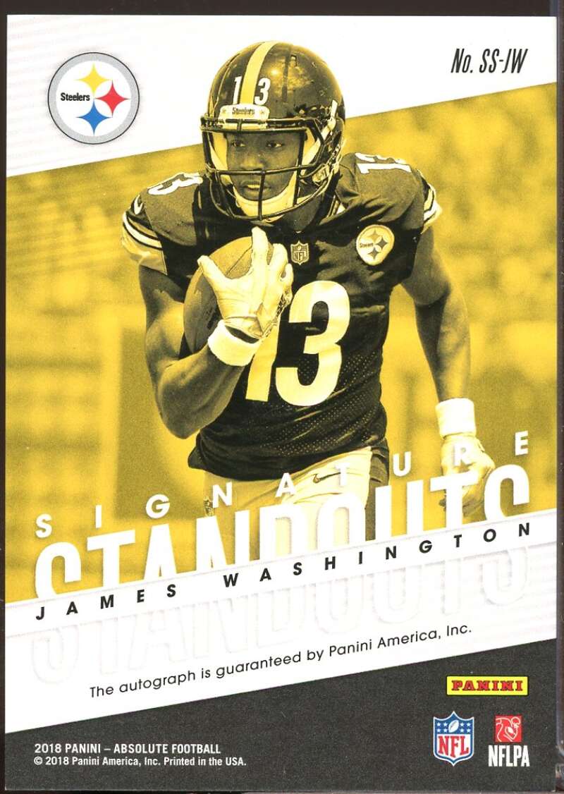 James Washington Card 2018 Absolute Rookie Signature Standouts Autograph #21  Image 2