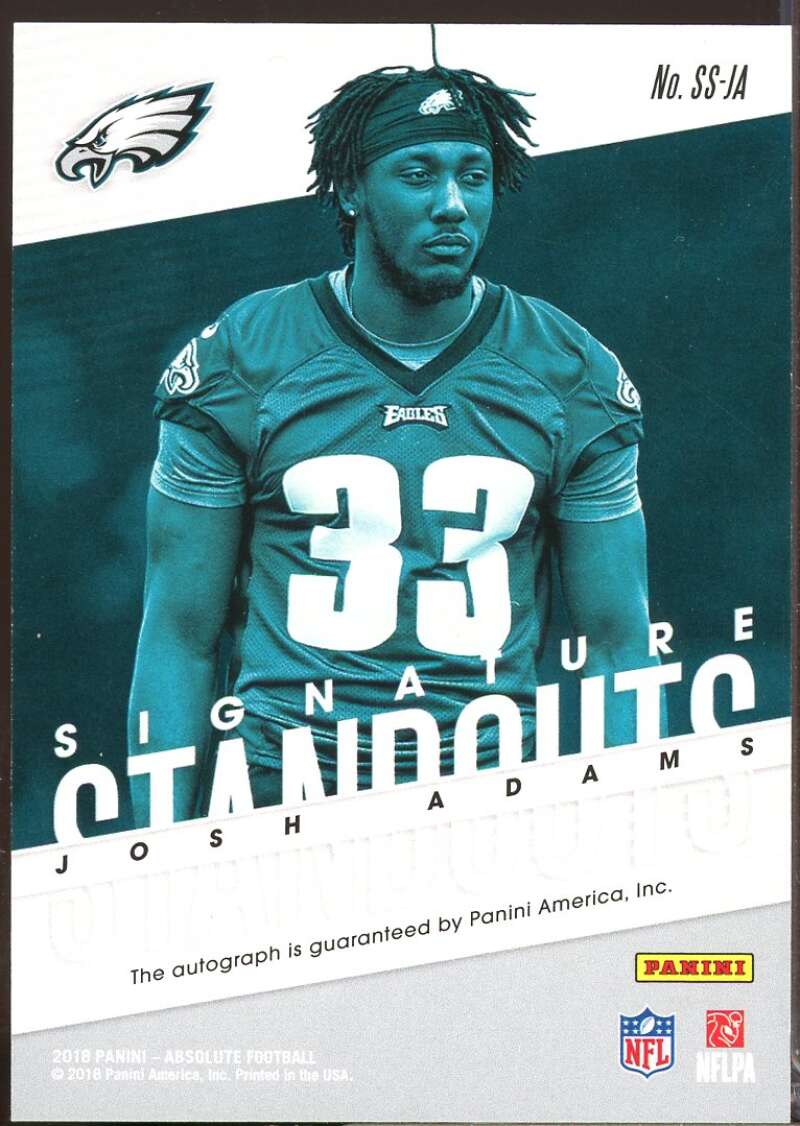 Josh Adams 2018 Absolute Rookie Signature Standouts Spectrum Autograph Blue #26  Image 2