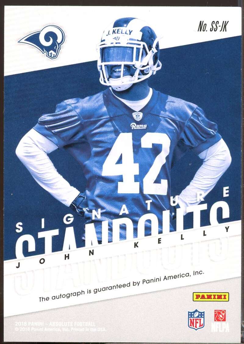 John Kelly 2018 Absolute Rookie Signature Standouts Spectrum Autograph Blue #1  Image 2