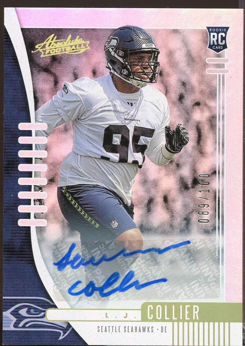 L.J. Collier Card 2019 Absolute Signature Rookies Spectrum #188  Image 1