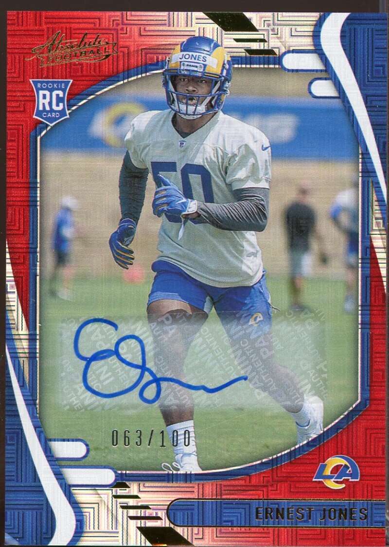 Ernest Jones /100 2021 Absolute Signature Rookie Autograph Red Squares #190  Image 1