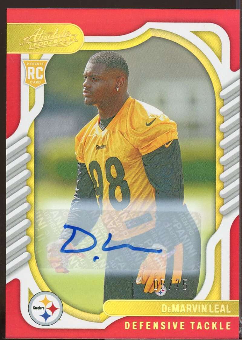 DeMarvin Leal /75 2022 Absolute Signature Rookie Autograph Spectrum Red #157  Image 1