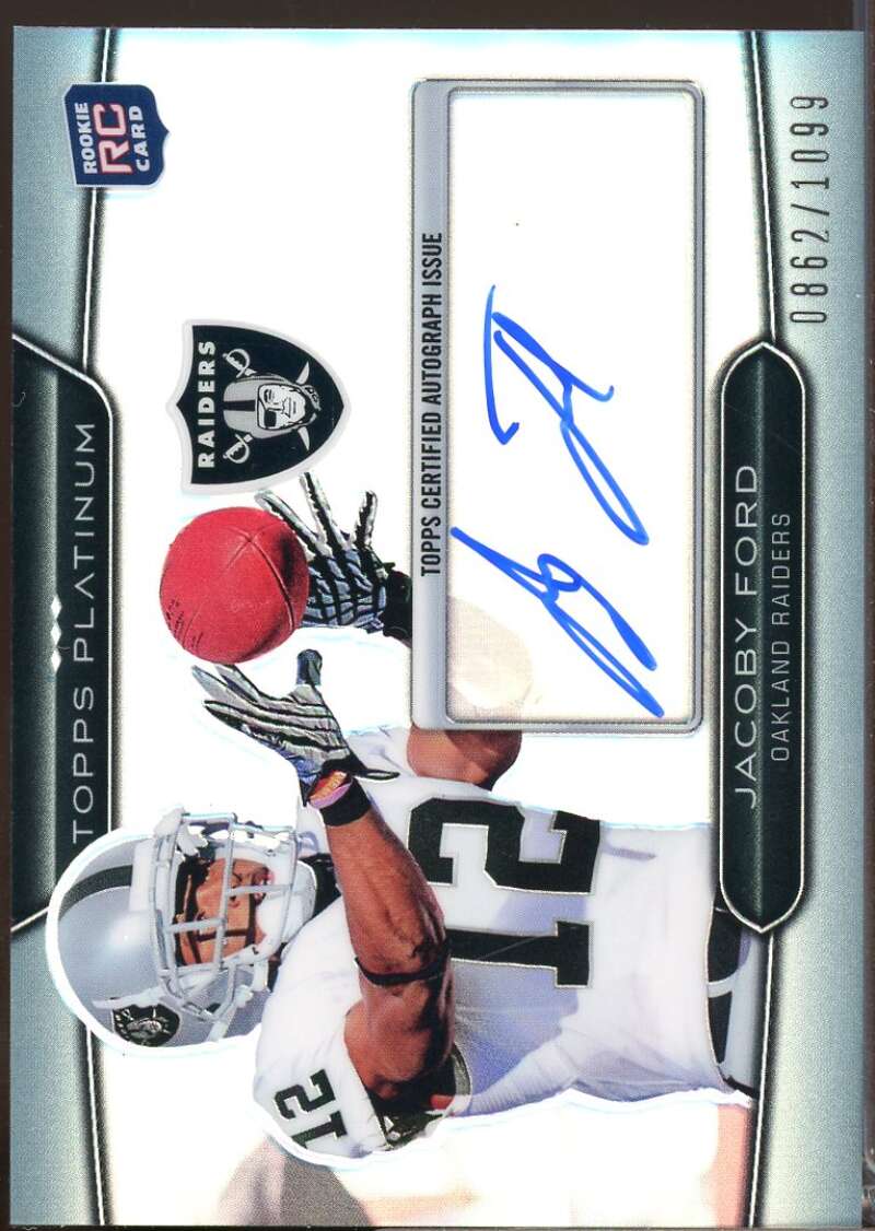 Jacoby Ford /1099 Card 2010 Topps Platinum Rookie Autographs #142  Image 1
