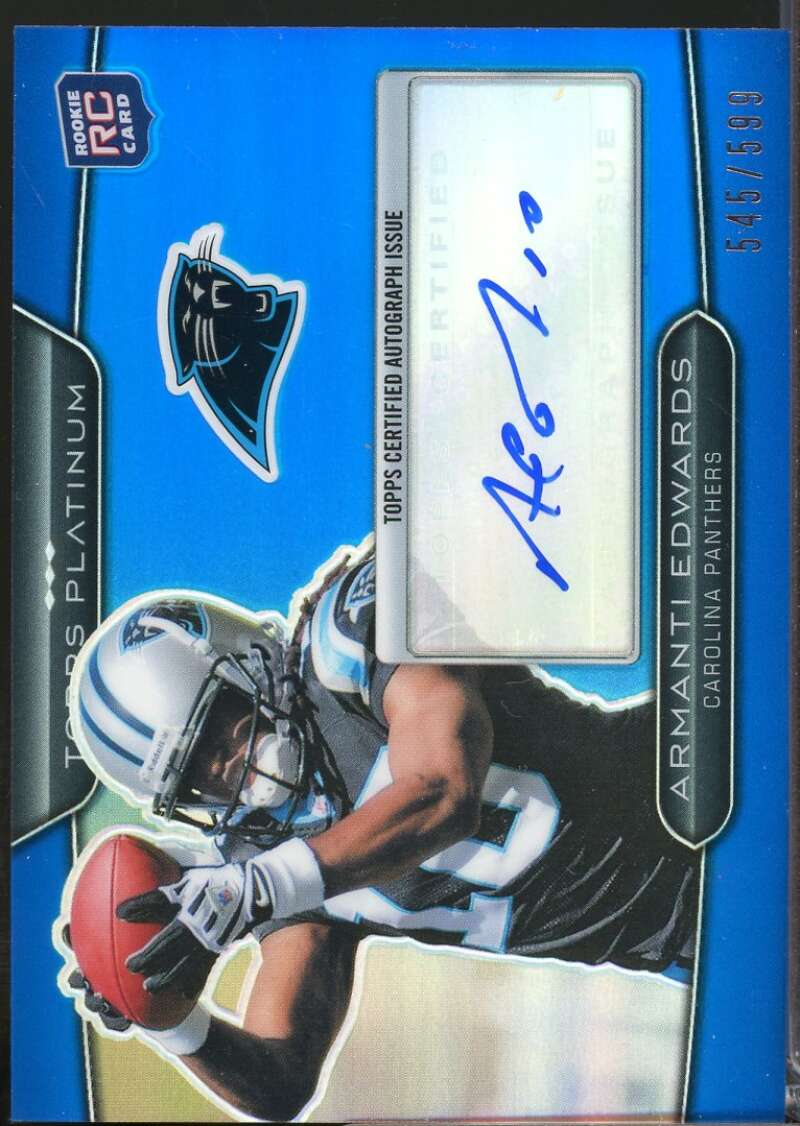 Armanti Edwards Card 2010 Topps Platinum Rookie Autographs Blue Refractors #41  Image 1