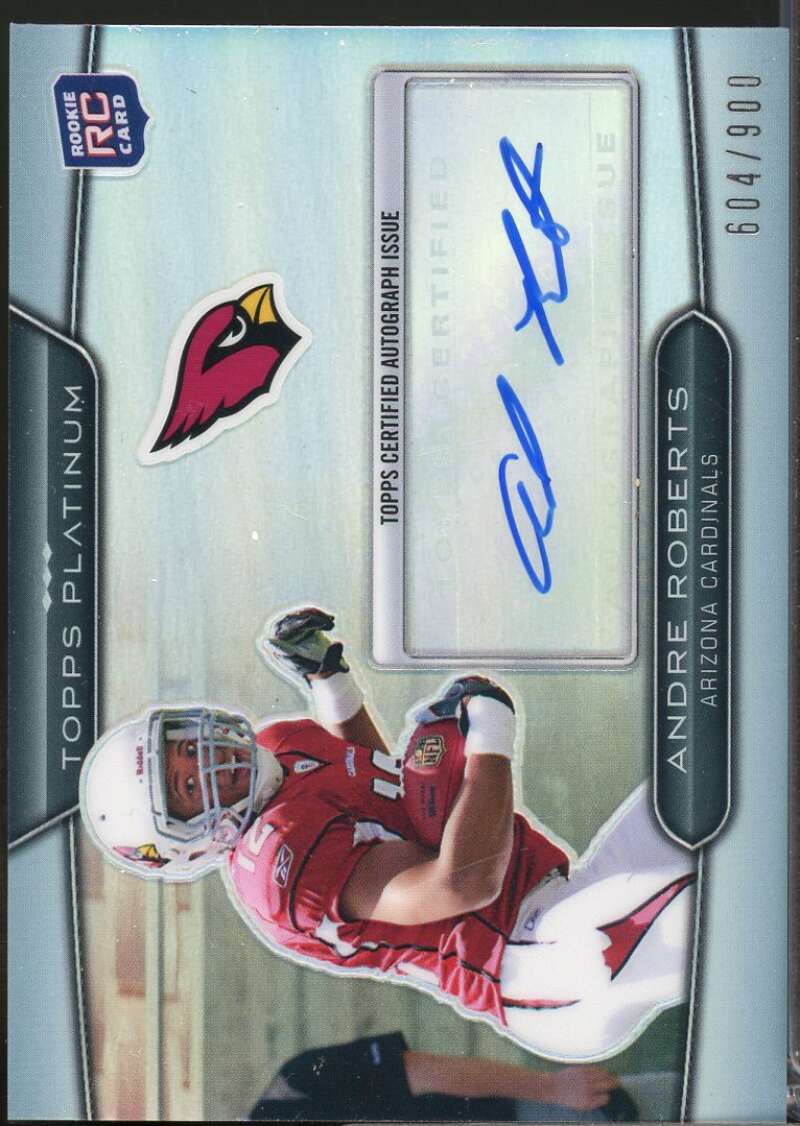 Andre Roberts /900 Card 2010 Topps Platinum Rookie Autographs #34  Image 1