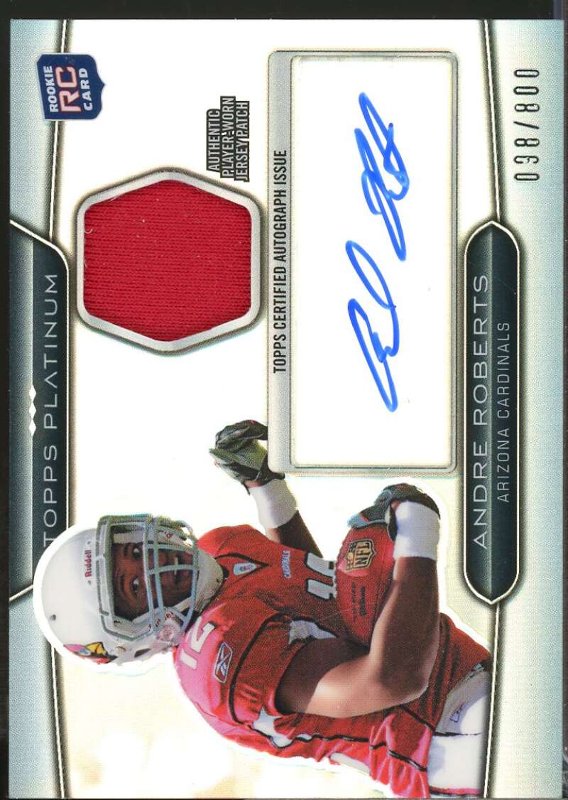 Andre Roberts /800 Card 2010 Topps Platinum Rookie Patch Autograph #AR  Image 1