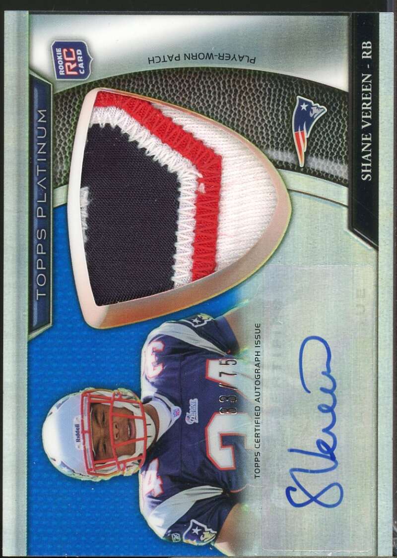 Shane Vereen 2011 Topps Platinum Rookie Patch Autographs Blue Refractors #16  Image 1