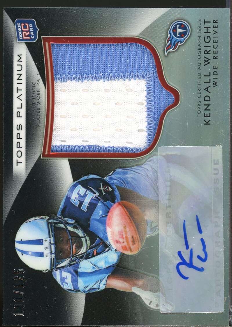 Kendall Wright 2012 Topps Platinum Rookie Patch Autograph Black Refractors #118  Image 1