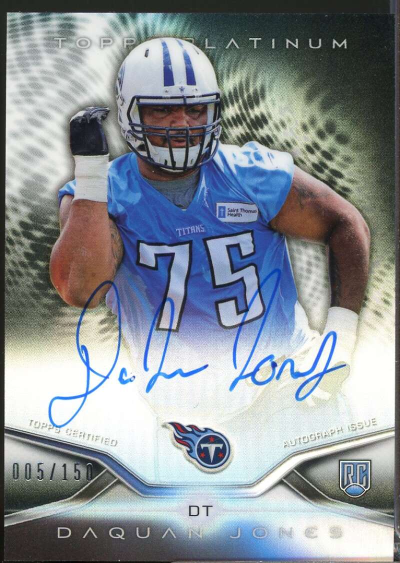 DaQuan Jones Card 2014 Topps Platinum Rookie Autographs Black Refractors #45  Image 1