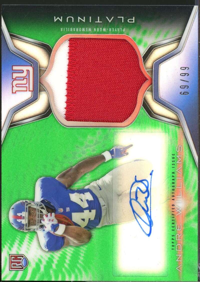 Andre Williams 2014 Topps Platinum Rookie Patch Auto Green Refractor #ARPAW  Image 1