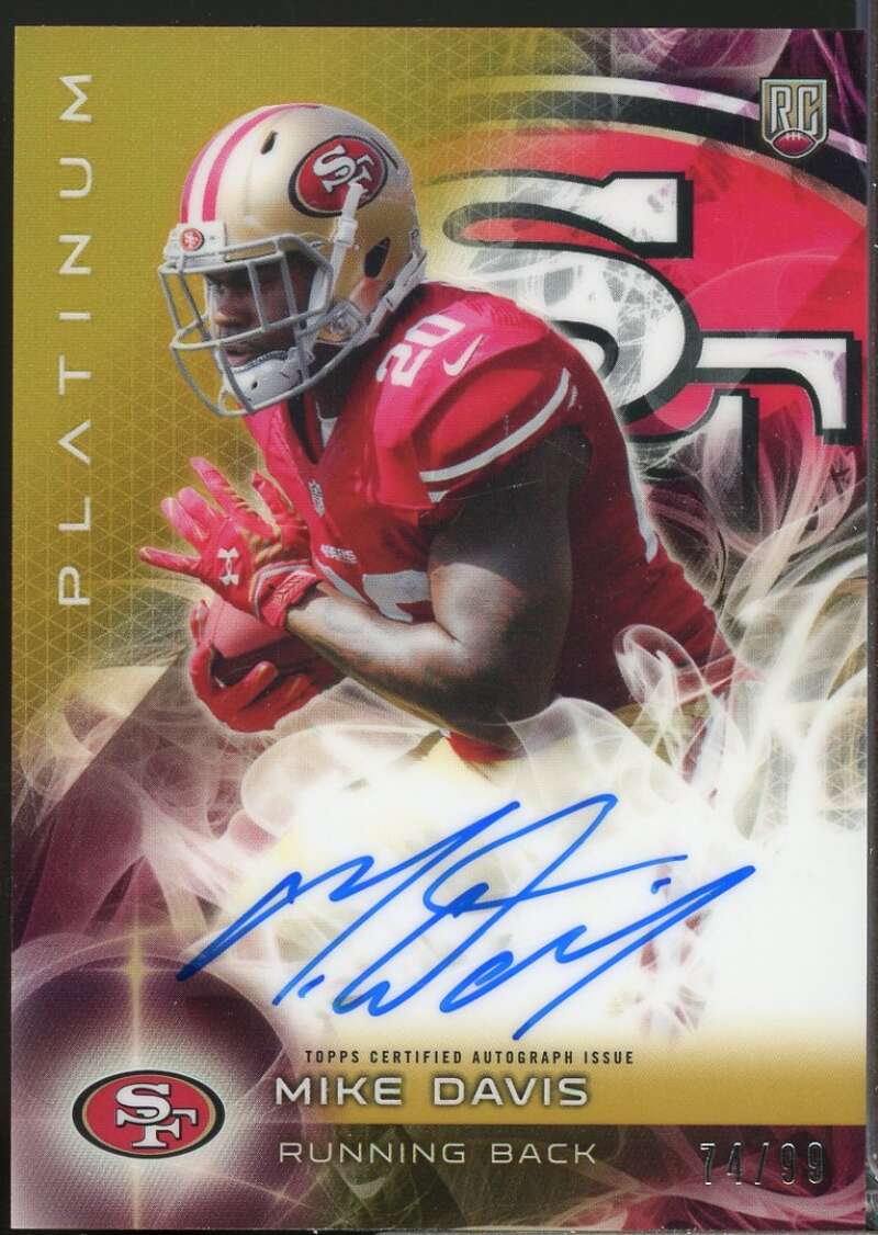 Mike Davis Card 2015 Topps Platinum Rookie Autographs Gold Refractors #ARMD  Image 1