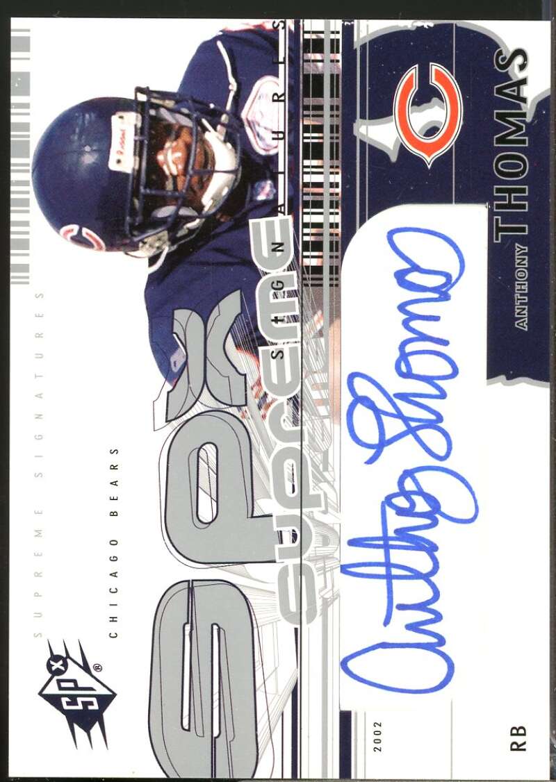 Anthony Thomas Card 2002 SPx Supreme Signatures Autograph #SSAT  Image 1