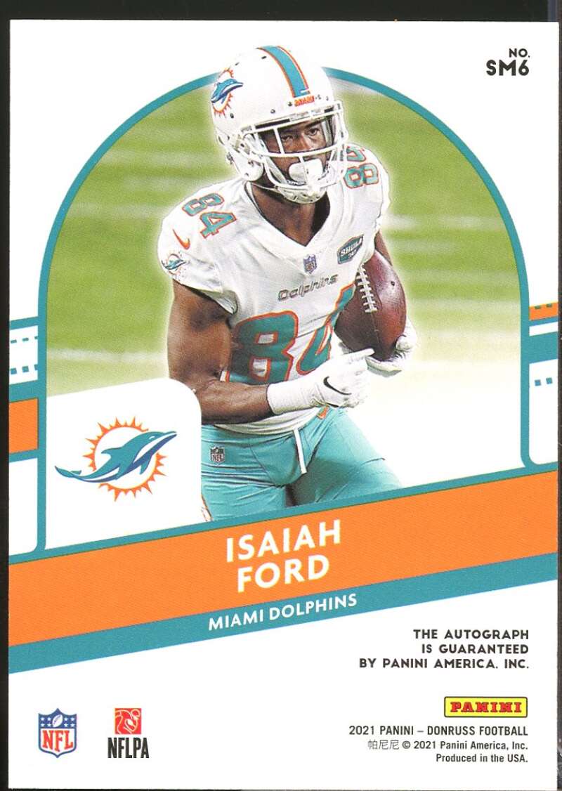 Isaiah Ford Card 2021 Donruss Signature Marks Autograph #6  Image 2