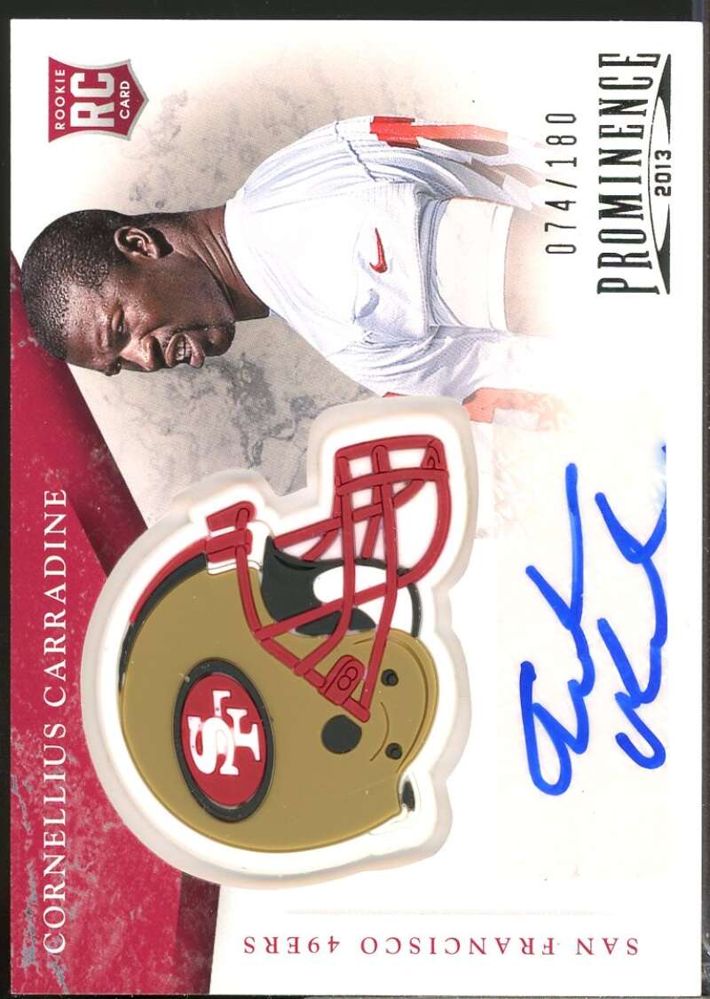 Cornellius Carradine 2013 Panini Prominence Rookie Team Helmet Autographs #104  Image 1