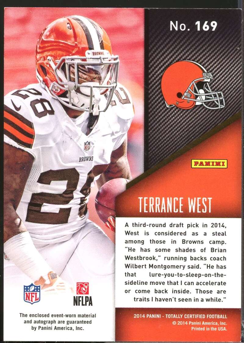 Terrance West Card 2014 Totally Certified Rookie Autograph Jerseys #169  Image 2