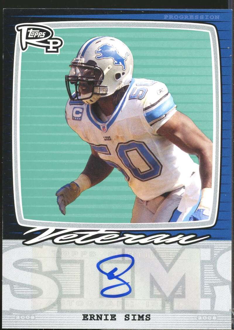 Ernie Sims Card 2008 Topps Rookie Progression Signatures Autograph #ES  Image 1