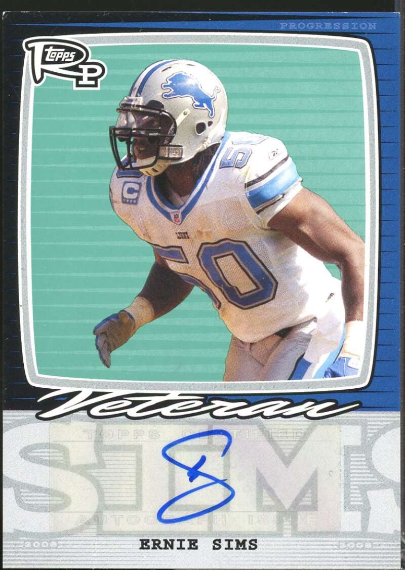 Ernie Sims Card 2008 Topps Rookie Progression Signatures Autograph #ES  Image 1