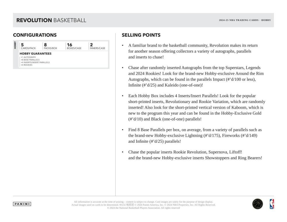 2024-25 Panini Revolution Basketball Hobby Box Image 6