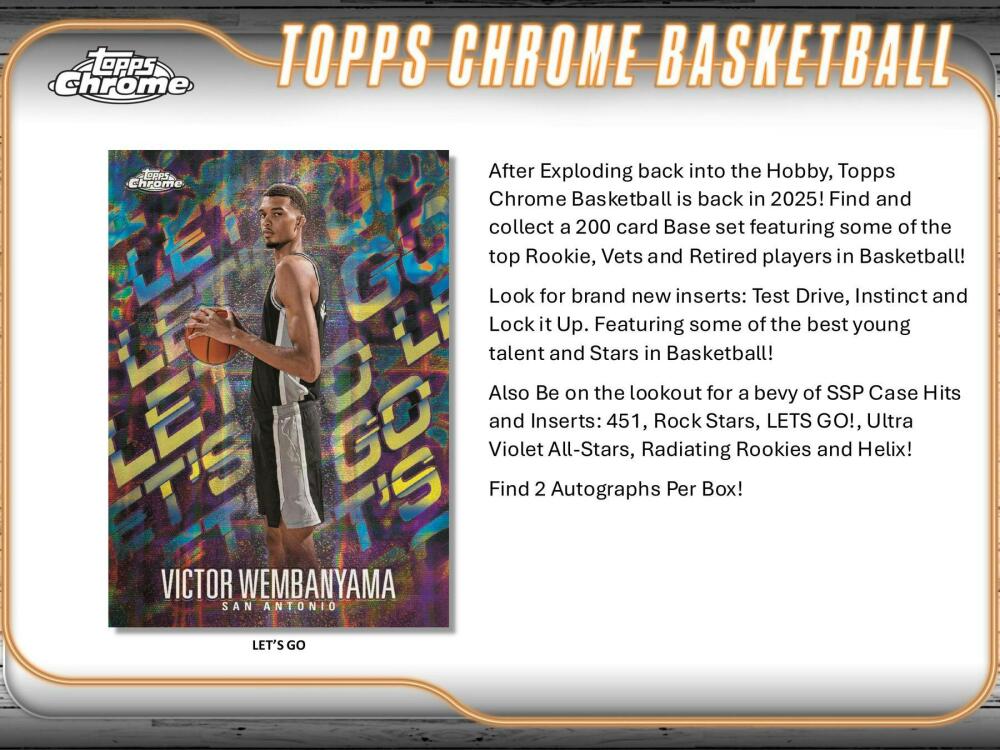 2024-25 Topps Chrome Basketball Hobby Box Image 3
