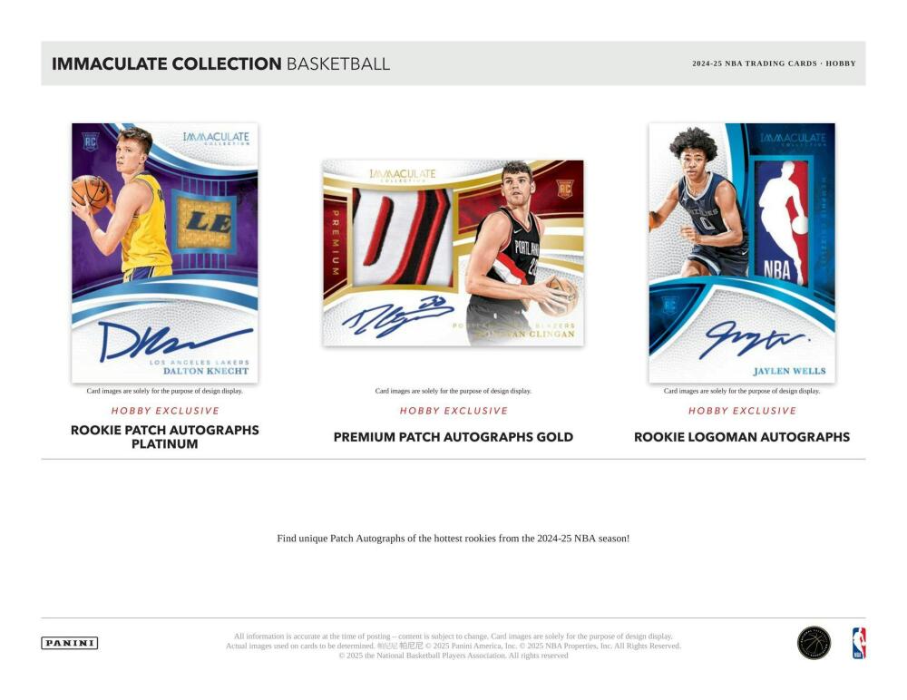 2024-25 Panini Immaculate Basketball Hobby Box Image 3