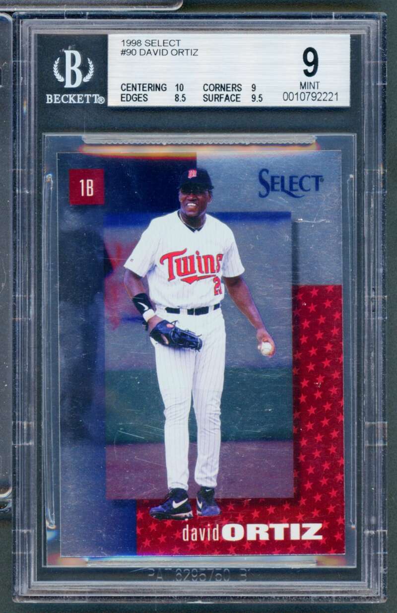 David Ortiz Rookie Card 1998 Select #90 BGS 9 Image 1