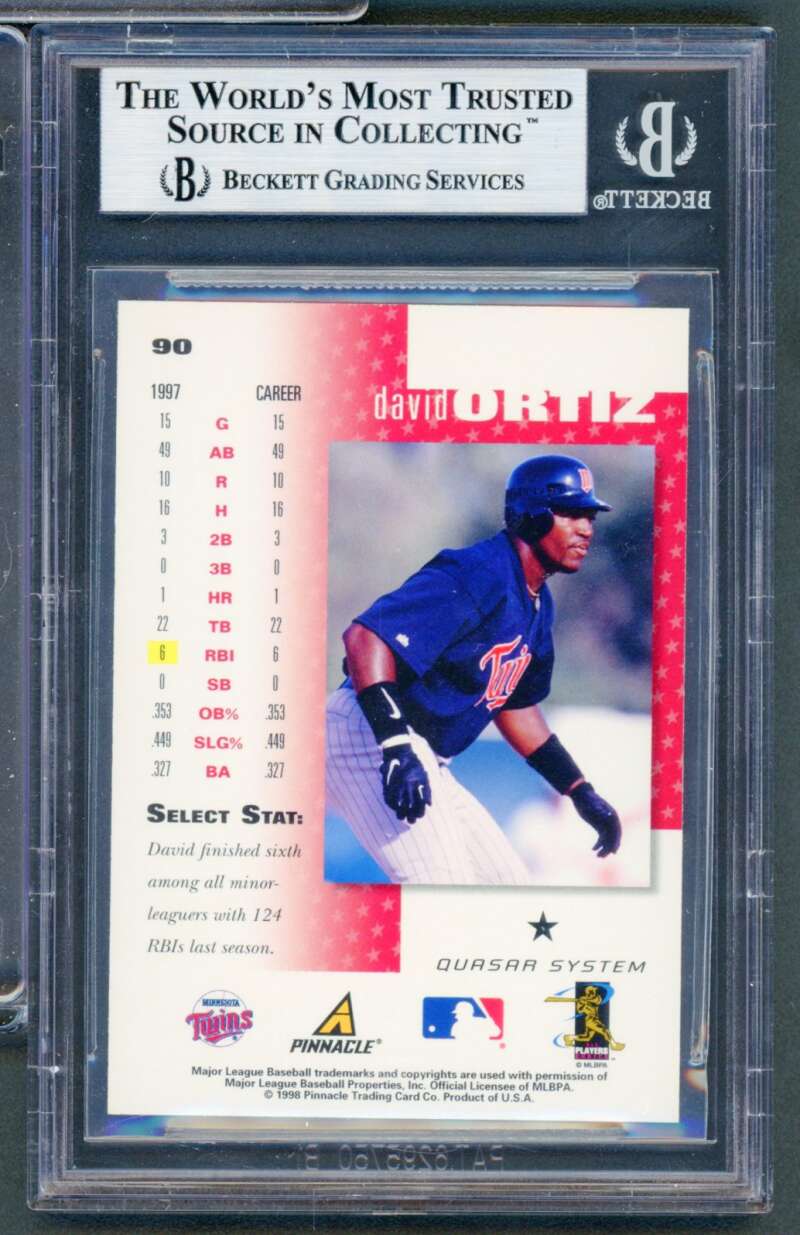 David Ortiz Rookie Card 1998 Select #90 BGS 9 Image 2