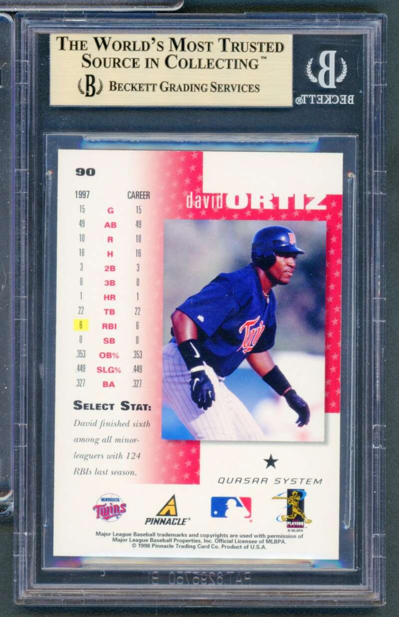 David Ortiz Rookie Card 1998 Select #90 BGS 9.5 Image 2