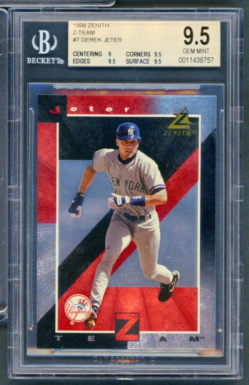 Derek Jeter Card 1998 Zenith Z-Team #7 (pop 2) BGS 9.5 Image 1