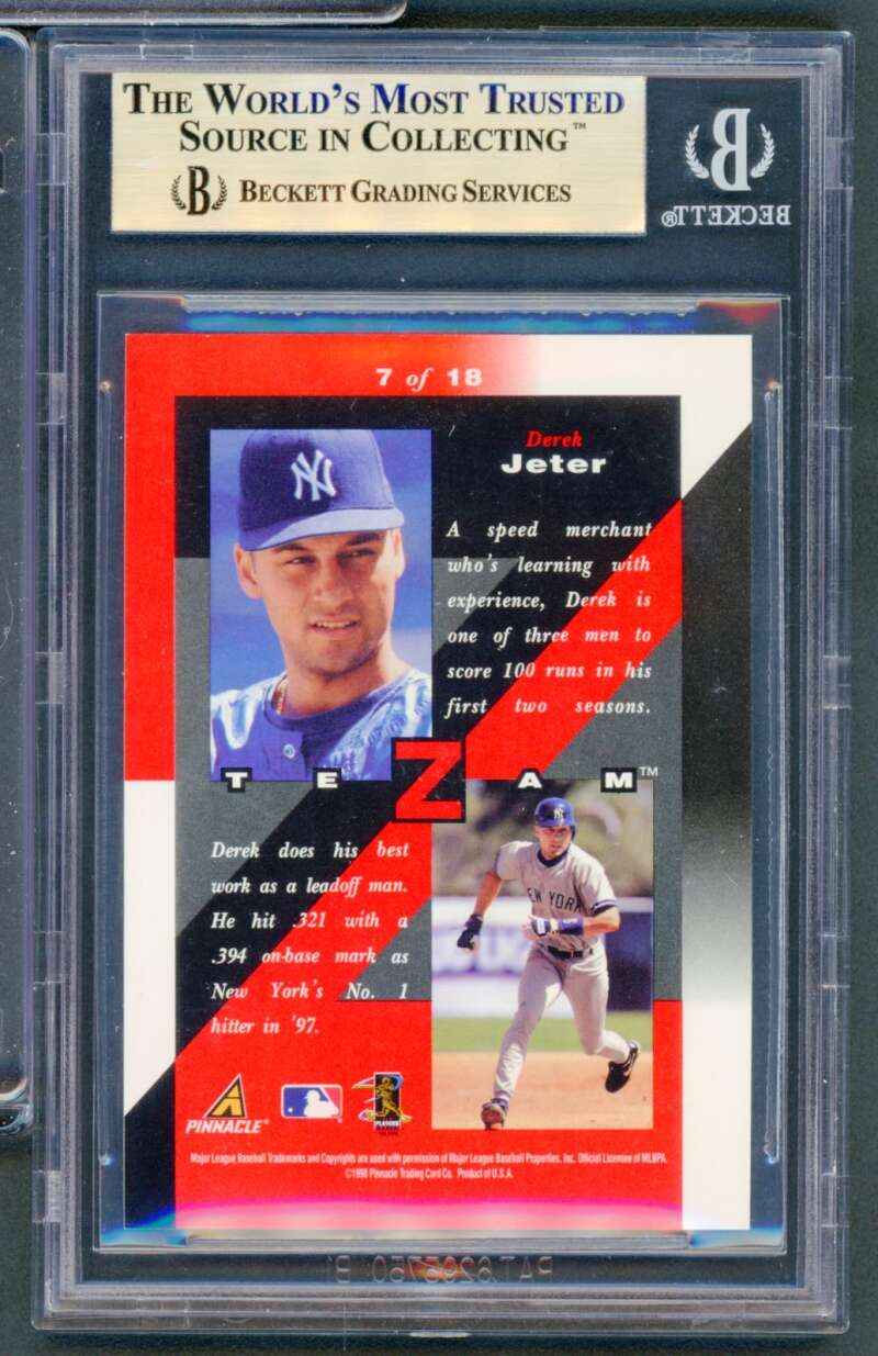 Derek Jeter Card 1998 Zenith Z-Team #7 (pop 2) BGS 9.5 Image 2