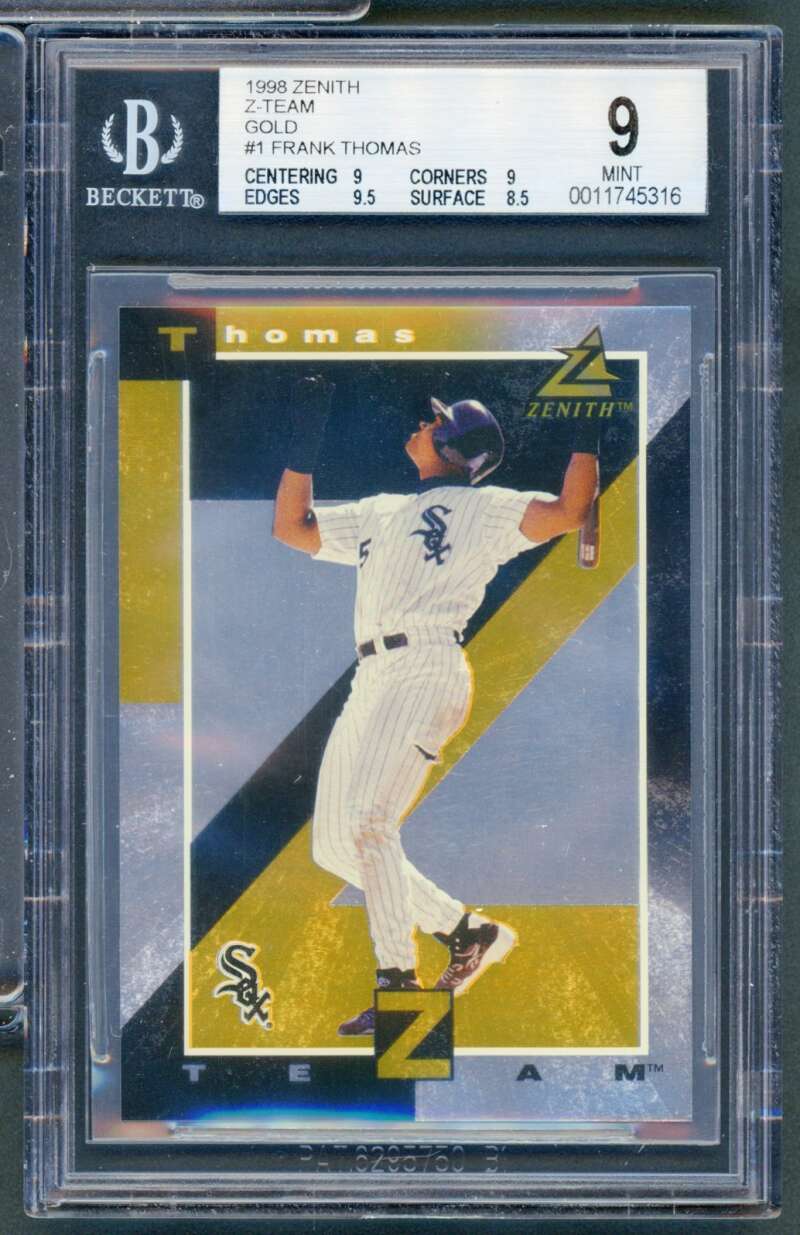 Frank Thomas Card 1998 Zenith Z-Team Gold #1 (pop 1) BGS 9 Image 1