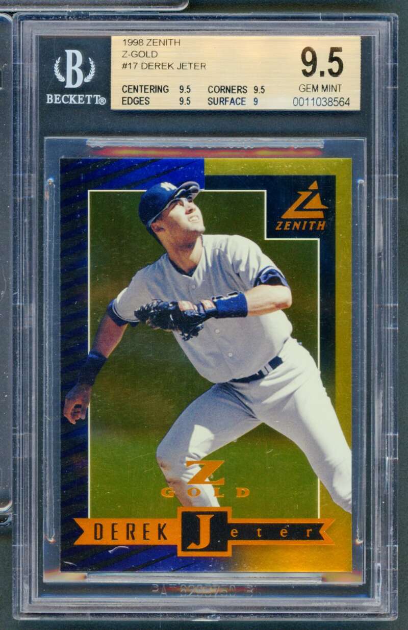 Derek Jeter Card 1998 Zenith Z-Gold #17 (pop 2) BGS 9.5 Image 1