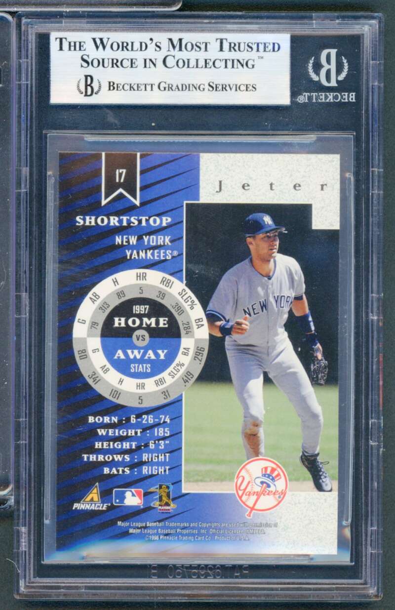 Derek Jeter Card 1998 Zenith Z-Silver #17 (pop 1) BGS 9 Image 2