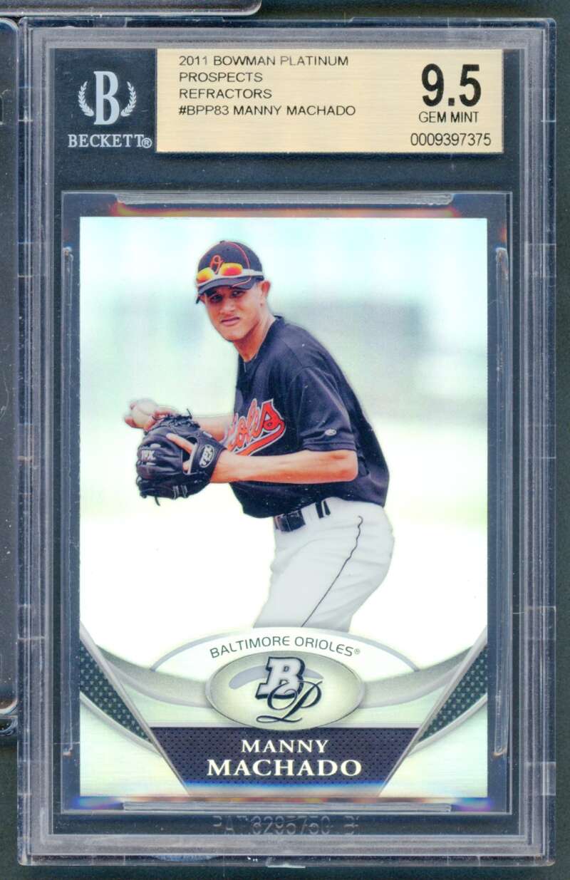 Manny Machado Rookie 2011 Bowman Platinum Prospects Refractors #Bpp83 BGS 9.5 Image 1