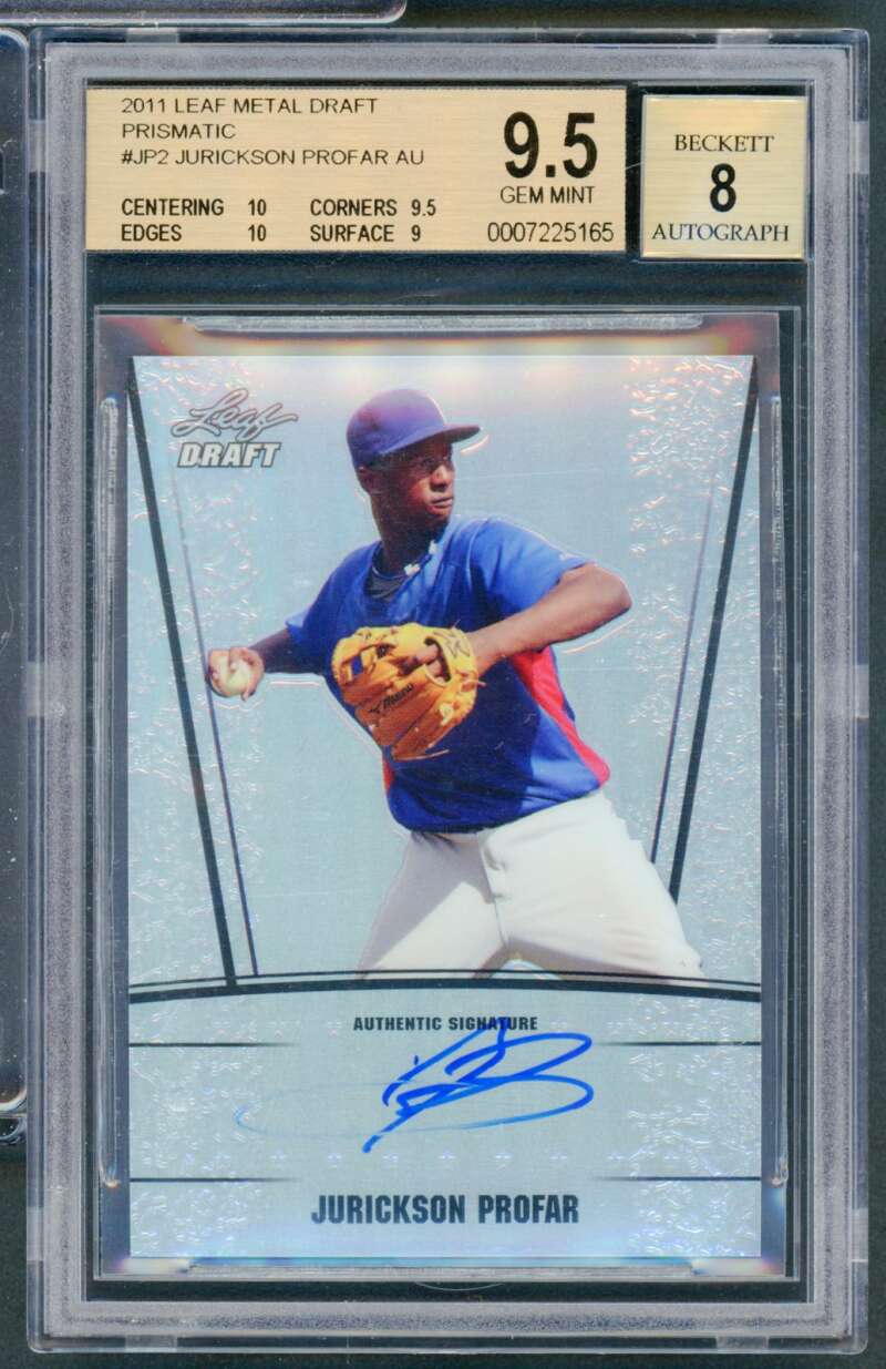 Jurickson Profar Rookie Card 2011 Leaf Metal Draft Prismatic #Jp2 BGS 9.5 Image 1
