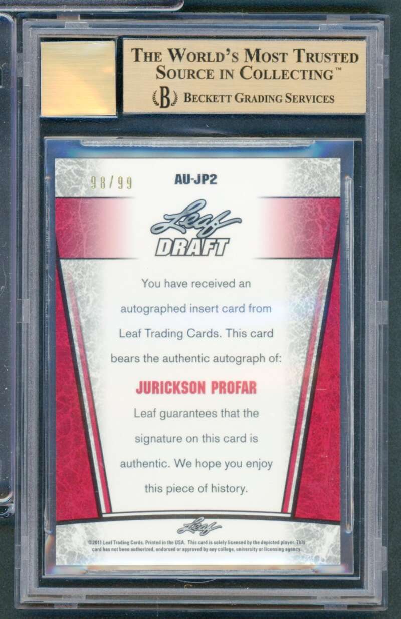 Jurickson Profar Rookie Card 2011 Leaf Metal Draft Prismatic #Jp2 BGS 9.5 Image 2