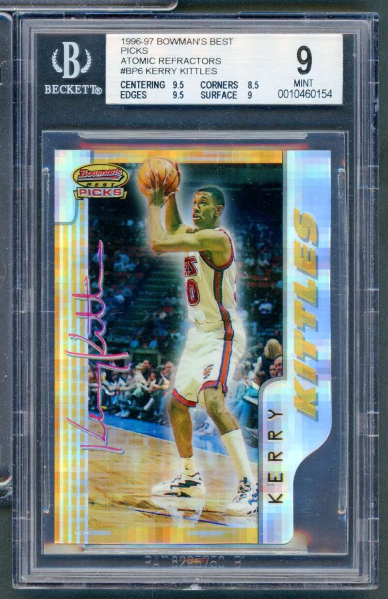 Kerry Kittles Rookie 1996-97 Bowman's Best Picks Atomic Refractors #BPB9 BGS 9 Image 1