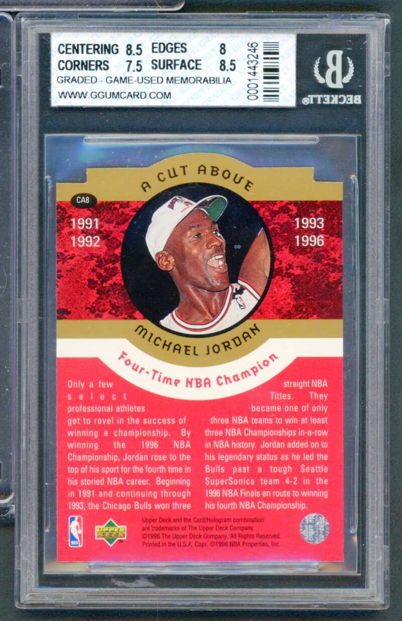 Michael Jordan 1996-97 Collector's Choice A Cut Above Practice Jersey #CA1 BGS 8 Image 2