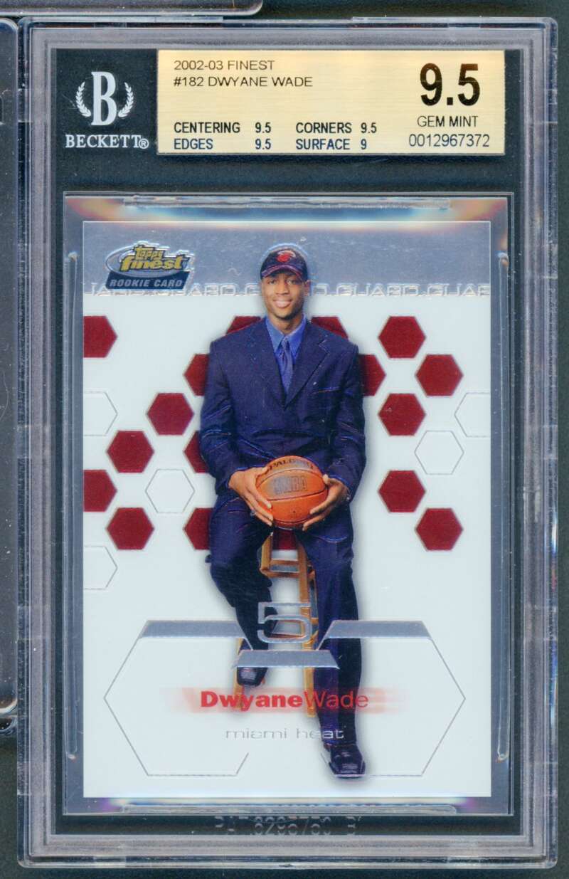 Dwyane Wade Rookie Card 2002-03 Finest #182 BGS 9.5 Image 1