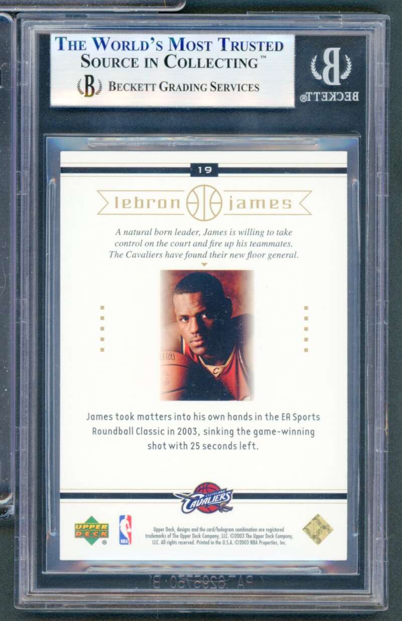 Lebron James Rookie Card 2003 Upper Deck Box Set #19 BGS 8.5 Image 2