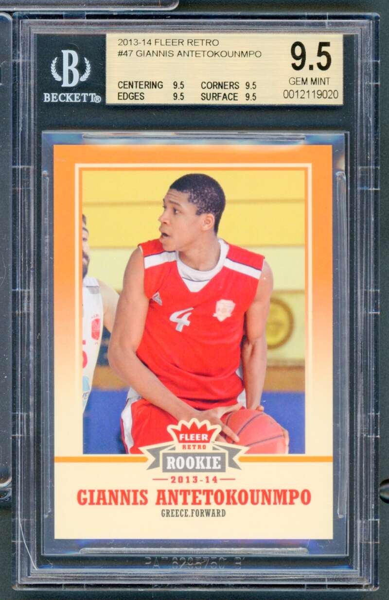 Giannis Antetokounmpo Rookie Card 2013-14 Fleer Retro #47 BGS 9.5 Image 1