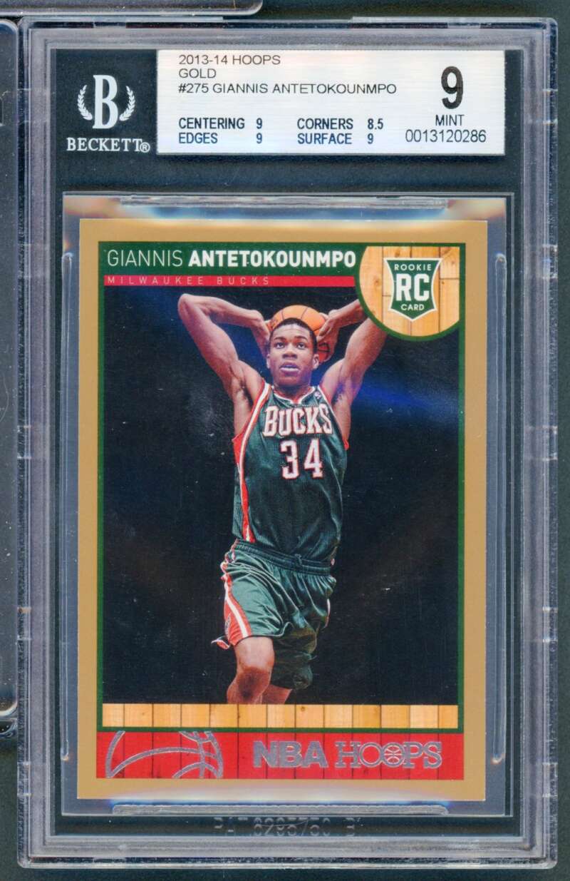 Giannis Antetokounmpo Rookie Card 2013-14 Hoops Gold #275 BGS 9 Image 1