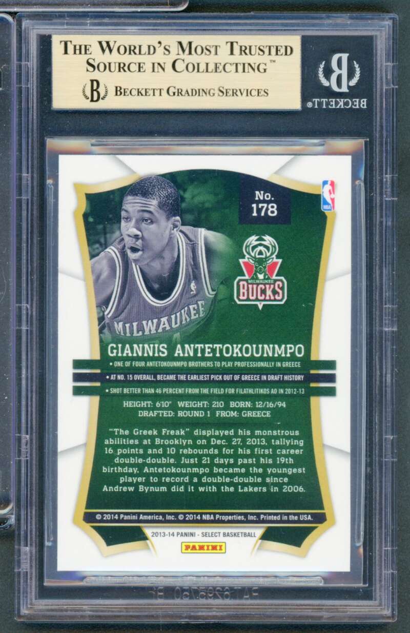 Giannis Antetokounmpo Rookie Card 2013-14 Select #178 BGS 9.5 Image 2